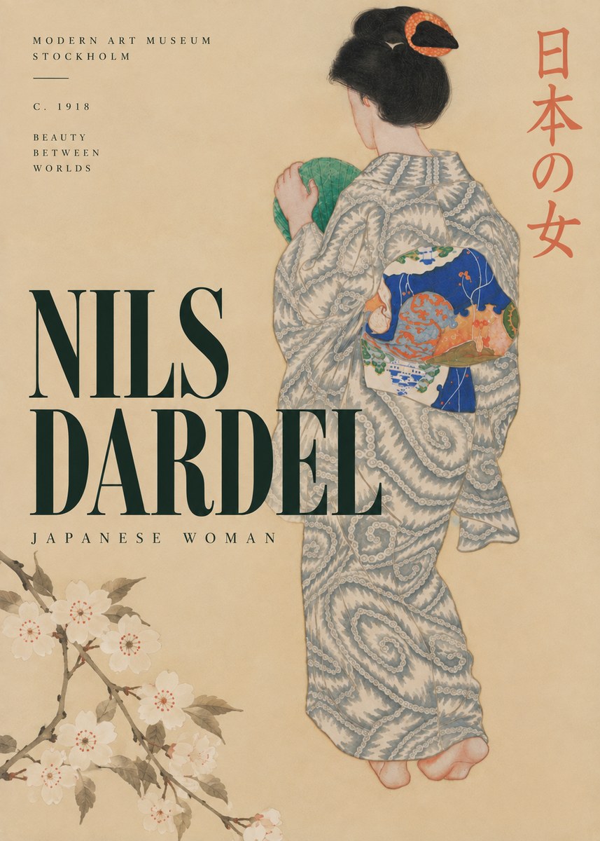 Nils Dardel Japanese Woman No4 - Poszter
