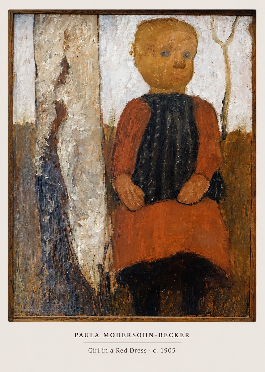Paula Modersohn-Becker Girl in a Red Dress No5 - Poszter