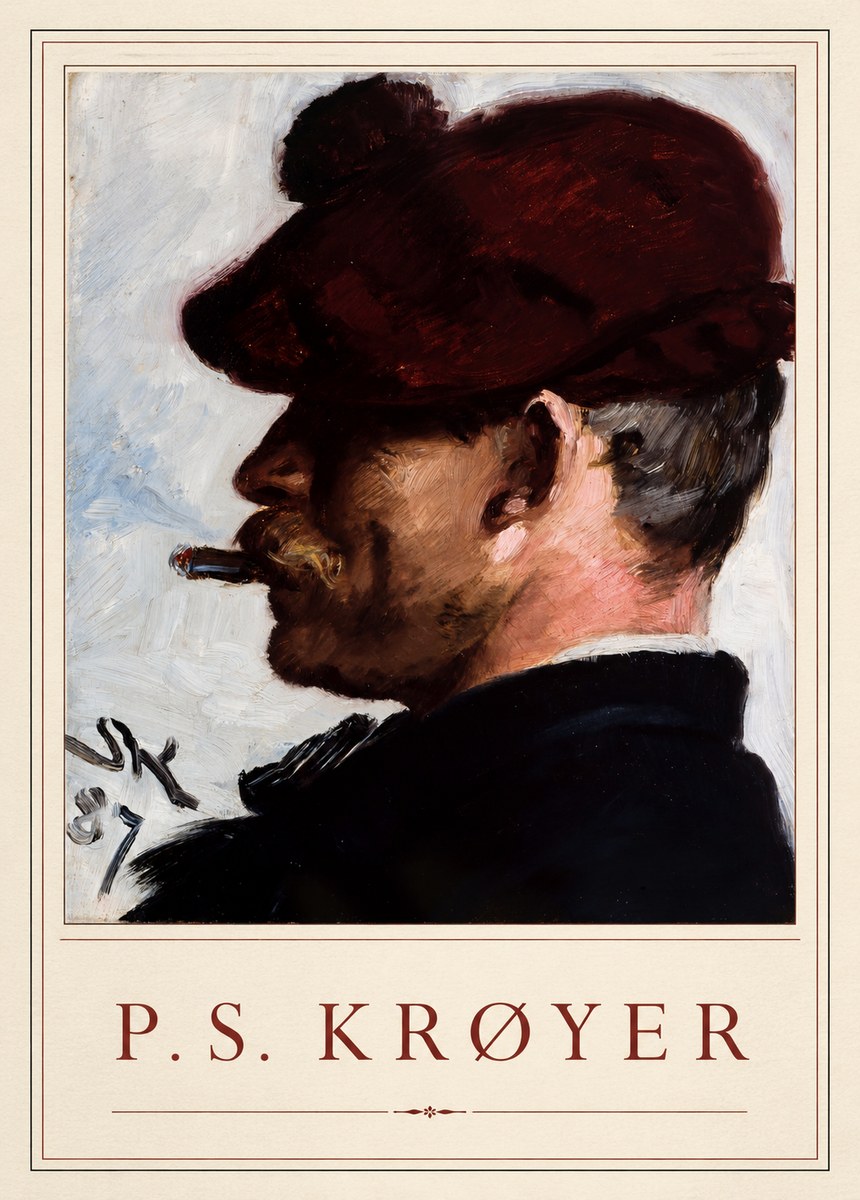 P.S. Krøyer Self-portrait with Cigar II No1 - Poszter