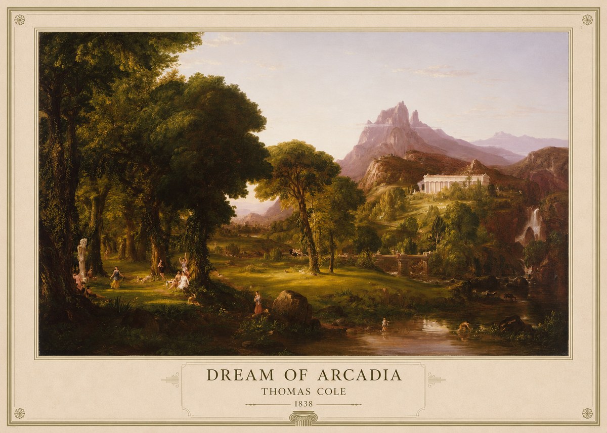 Thomas Cole The Dream of Arcadia No2 - Poszter