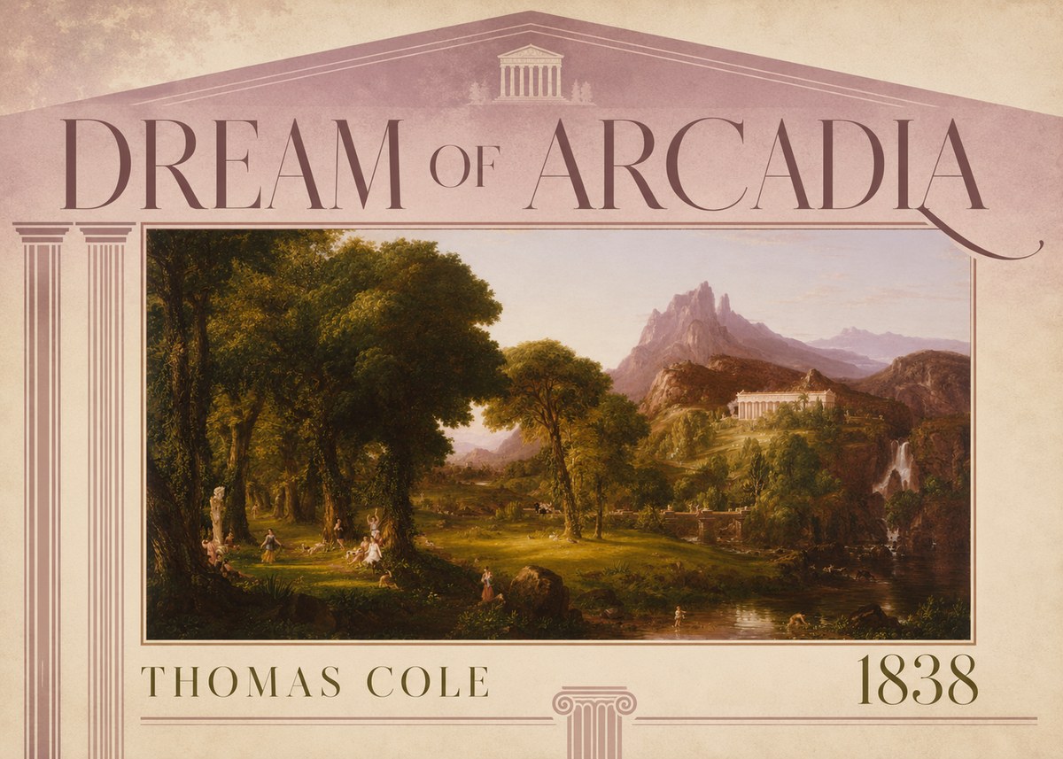 Thomas Cole The Dream of Arcadia No4 - Poszter