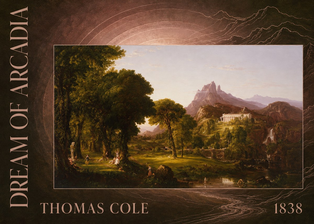 Thomas Cole The Dream of Arcadia No5 - Poszter