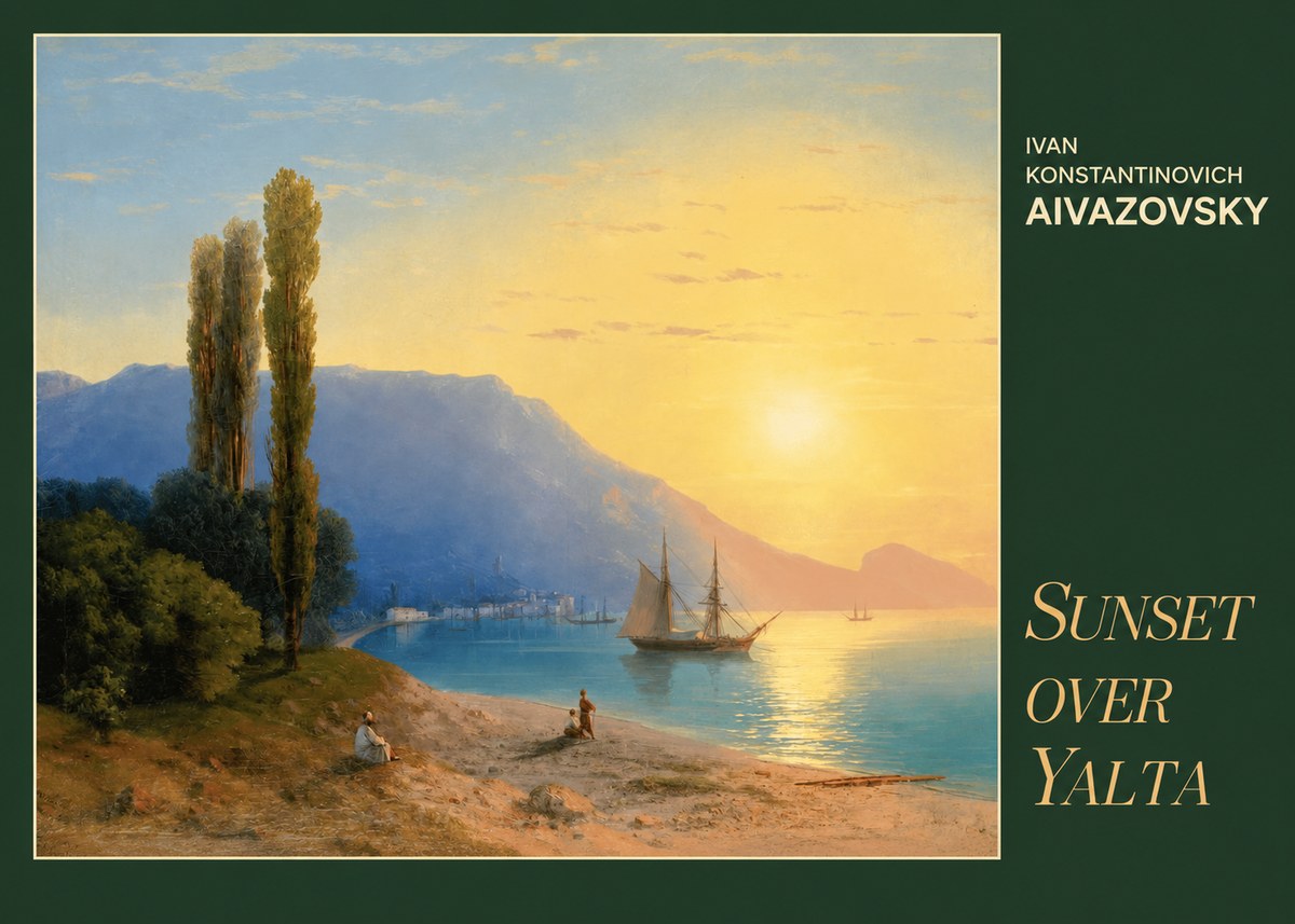 Ivan Konstantinovich Aivazovsky Sunset over Yalta No6 - Poszter