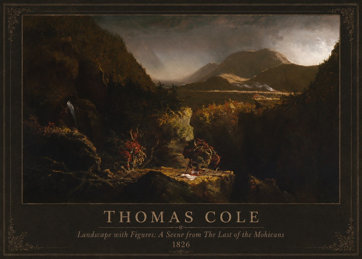 Thomas Cole Landscape with Figures: a Scene from the Last of the Mohicans No1 - Poszter