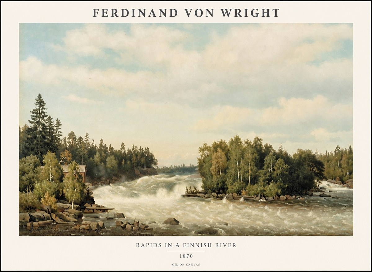Ferdinand von Wright Rapids in a Finnish River No1 - Poszter