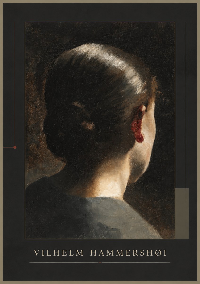 Vilhelm Hammershøi Woman Seen from Behind No1 - Poszter