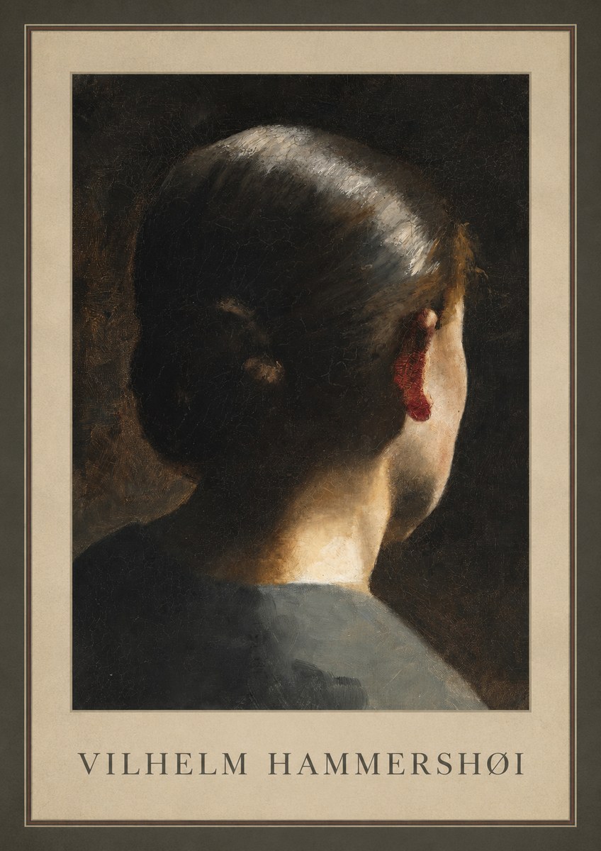 Vilhelm Hammershøi Woman Seen from Behind No3 - Poszter