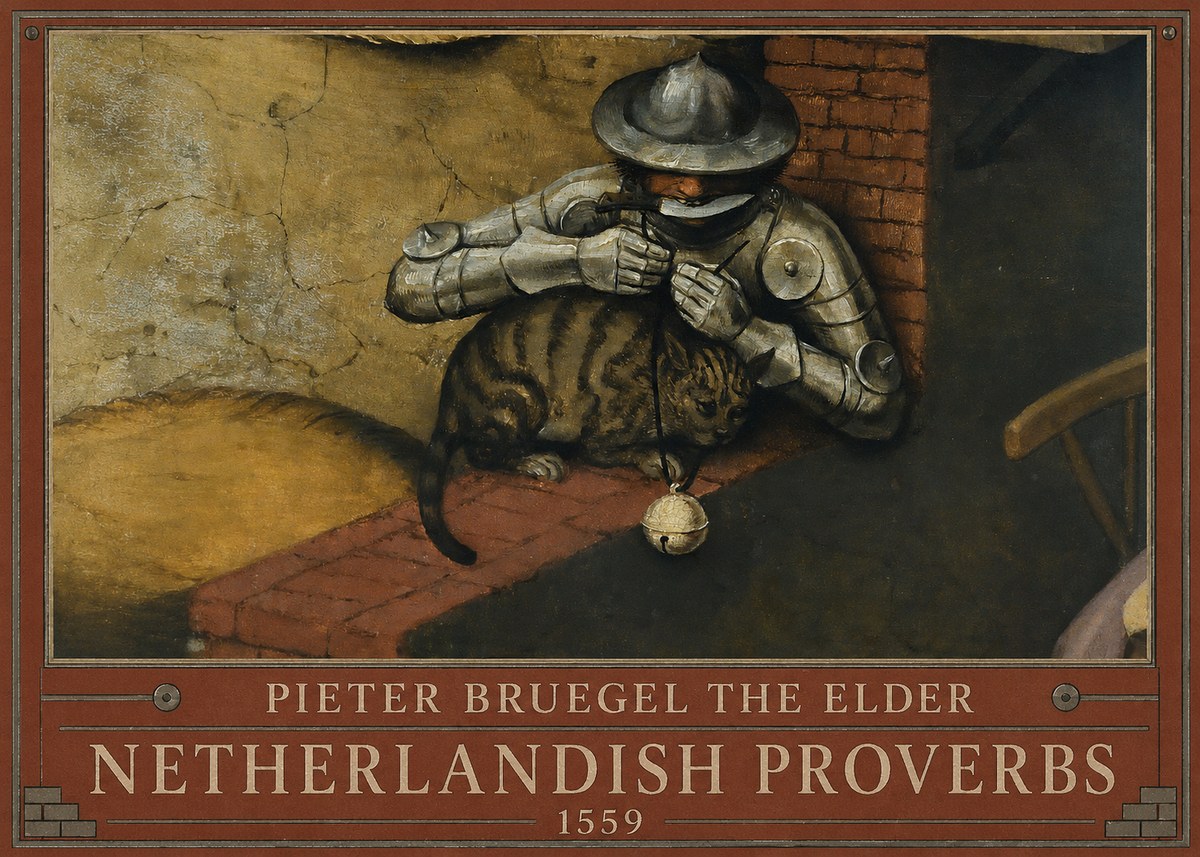 Pieter Bruegel Netherlandish Proverbs X No3 - Poszter