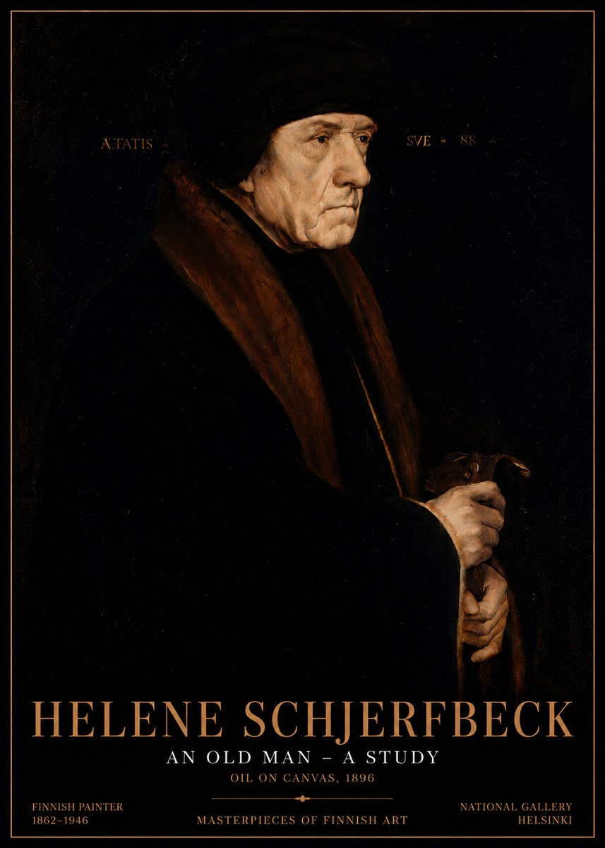 Helene Schjerfbeck An Old Man – a Study No6 - Poszter