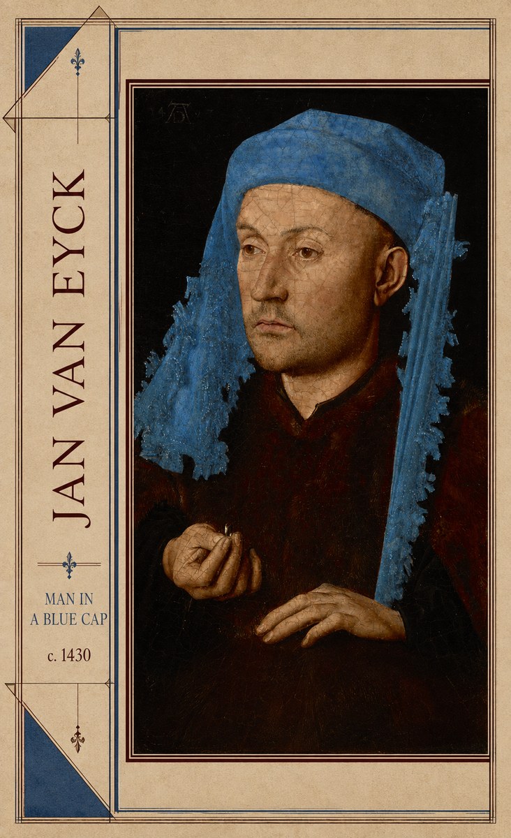 Jan van Eyck Man in a Blue Cap II No2 - Poszter