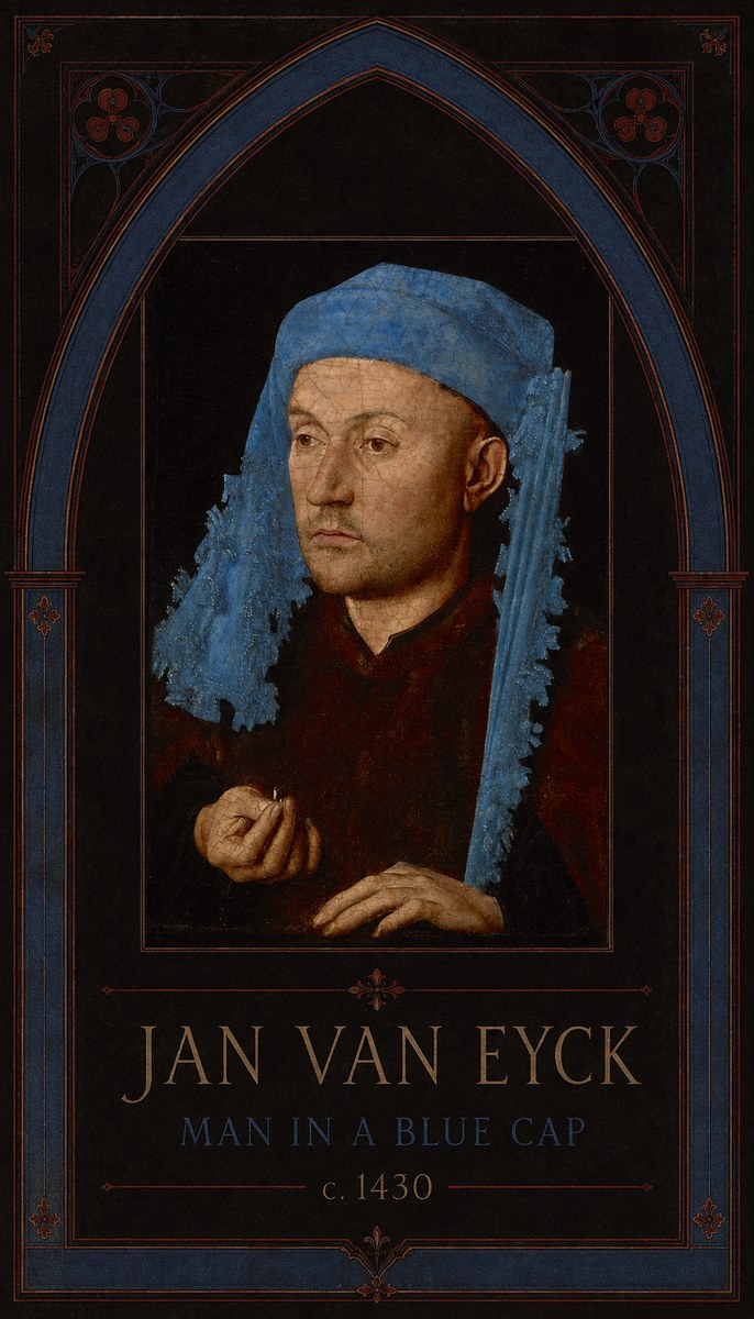 Jan van Eyck Man in a Blue Cap II No3 - Poszter