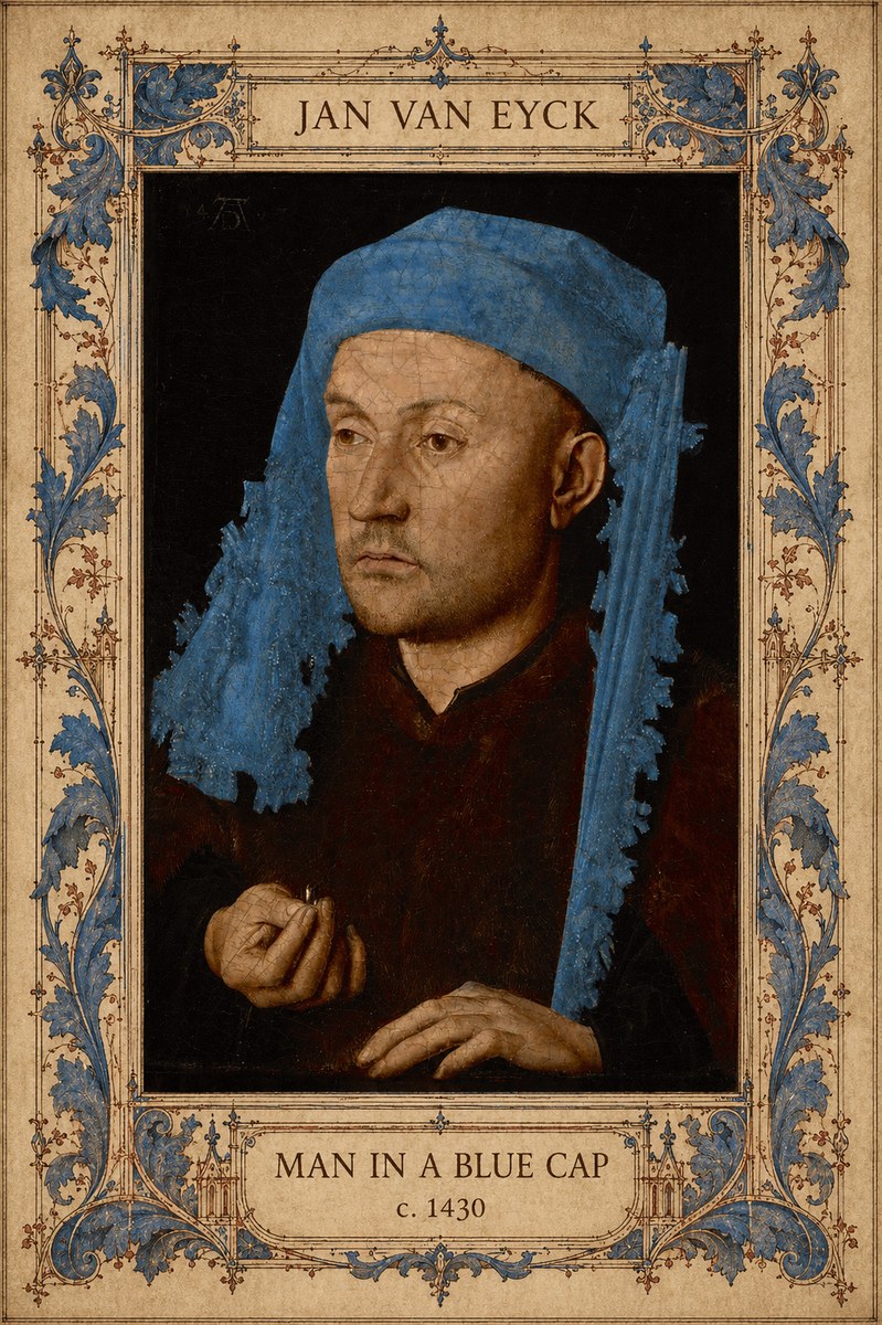 Jan van Eyck Man in a Blue Cap II No6 - Poszter