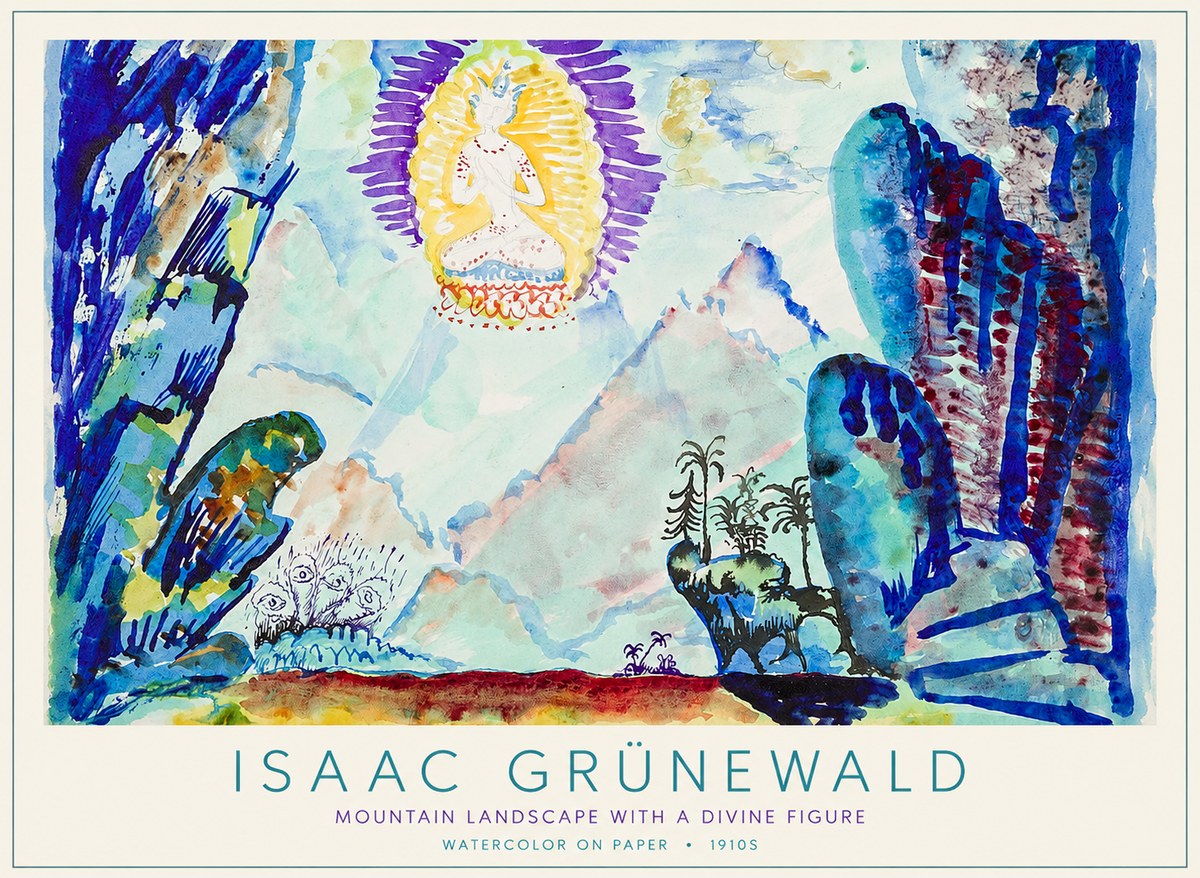 Isaac Grünewald Mountain Landscape with a Divine Figure No1 - Poszter