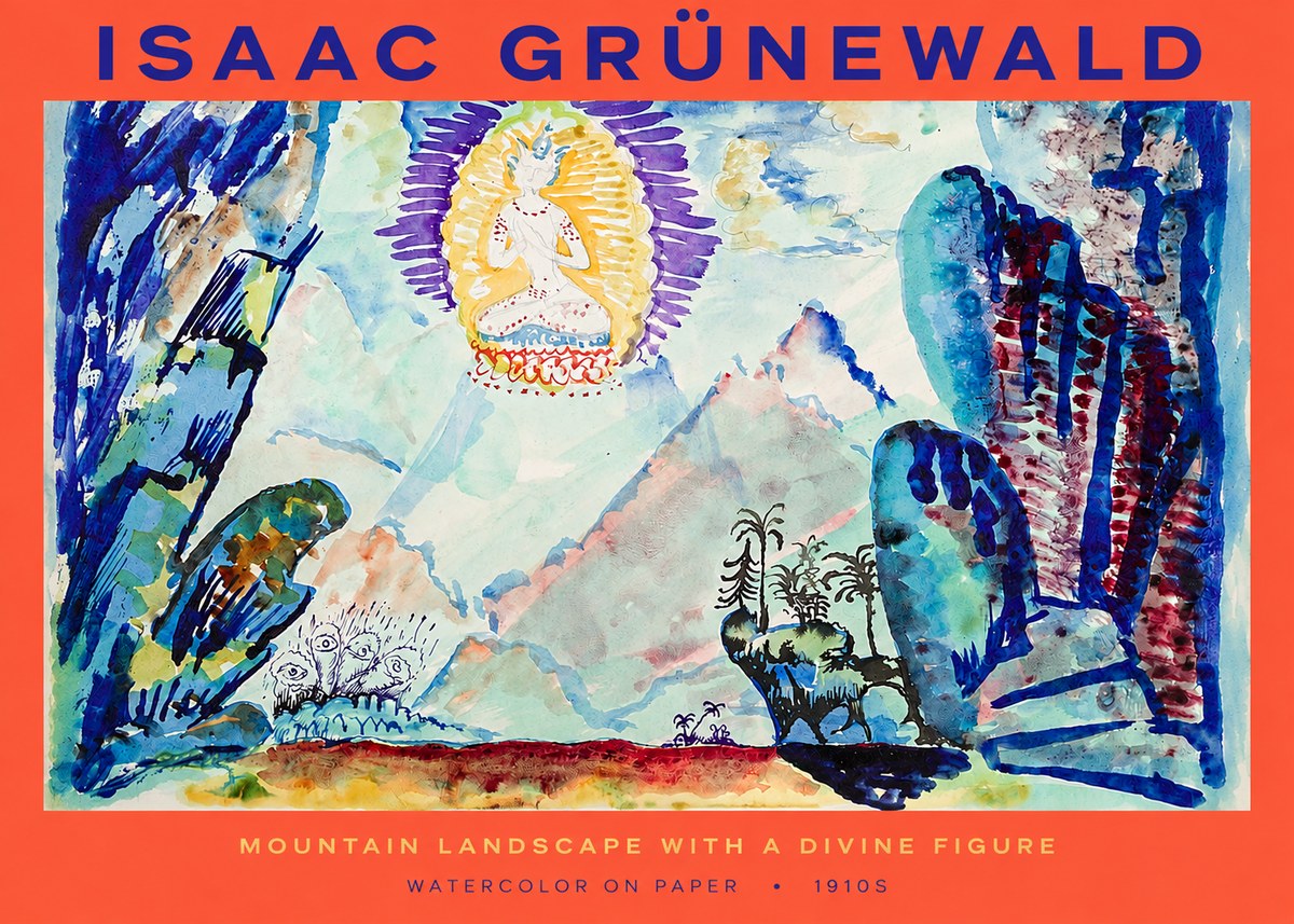 Isaac Grünewald Mountain Landscape with a Divine Figure No2 - Poszter