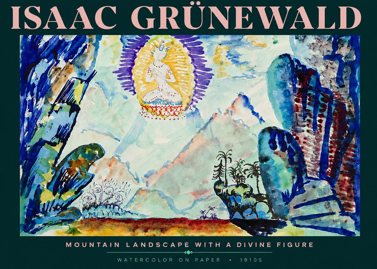 Isaac Grünewald Mountain Landscape with a Divine Figure No4 - Poszter
