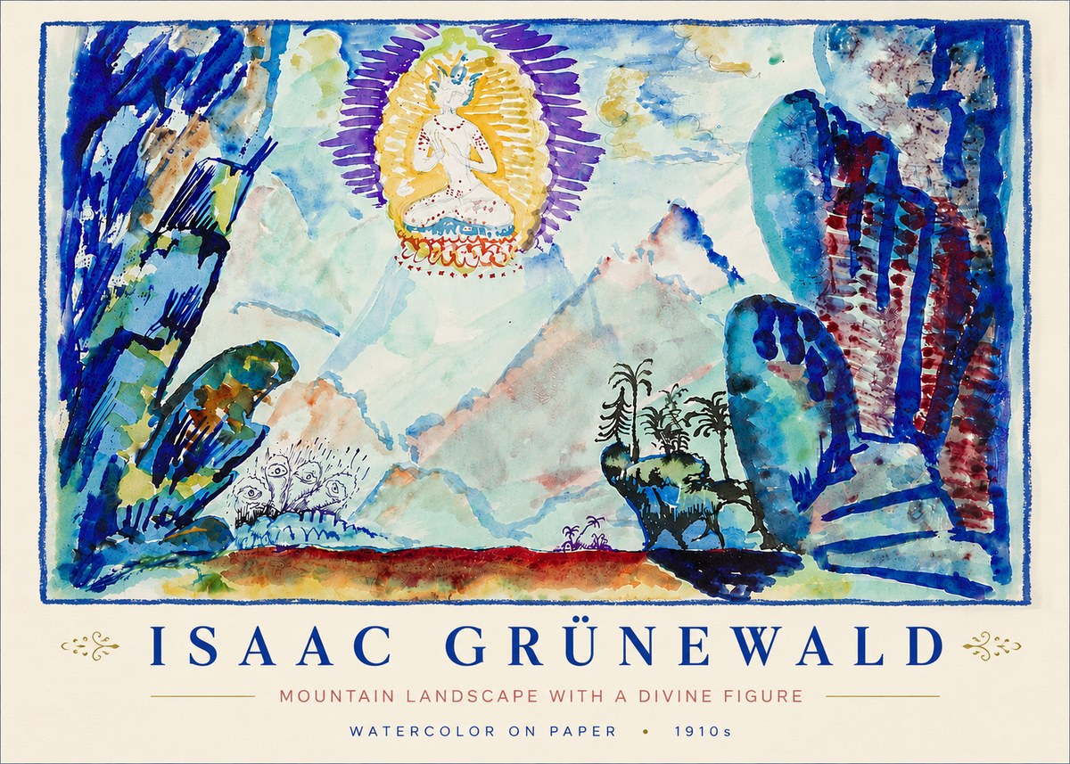 Isaac Grünewald Mountain Landscape with a Divine Figure No6 - Poszter