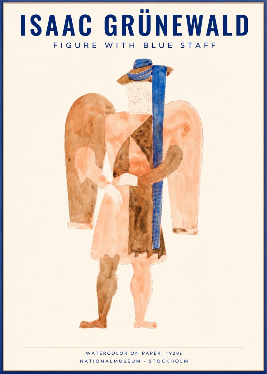 Isaac Grünewald Figure with Blue Staff No1 - Poszter