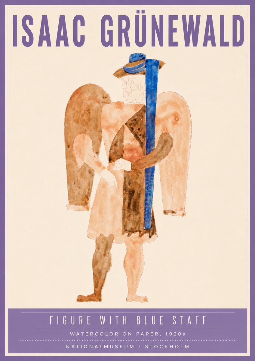 Isaac Grünewald Figure with Blue Staff No4 - Poszter