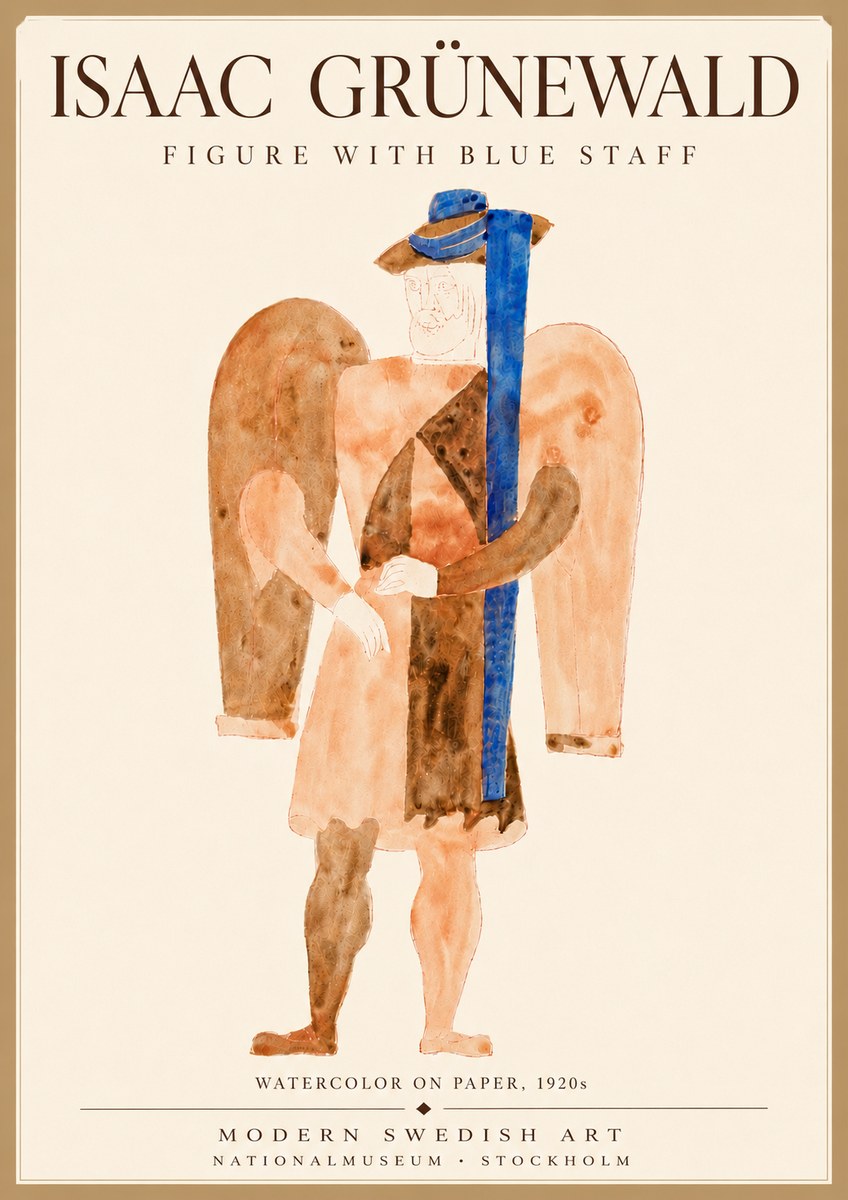Isaac Grünewald Figure with Blue Staff No6 - Poszter
