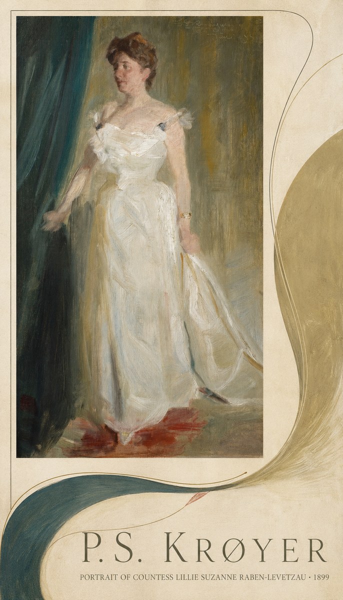 P.S. Krøyer Portrait of Countess Lillie Suzanne Raben-levetzau - 1899 No3 - Poszter