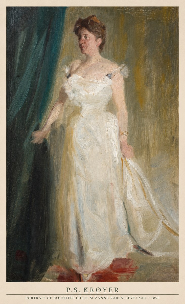 P.S. Krøyer Portrait of Countess Lillie Suzanne Raben-levetzau - 1899 No4 - Poszter