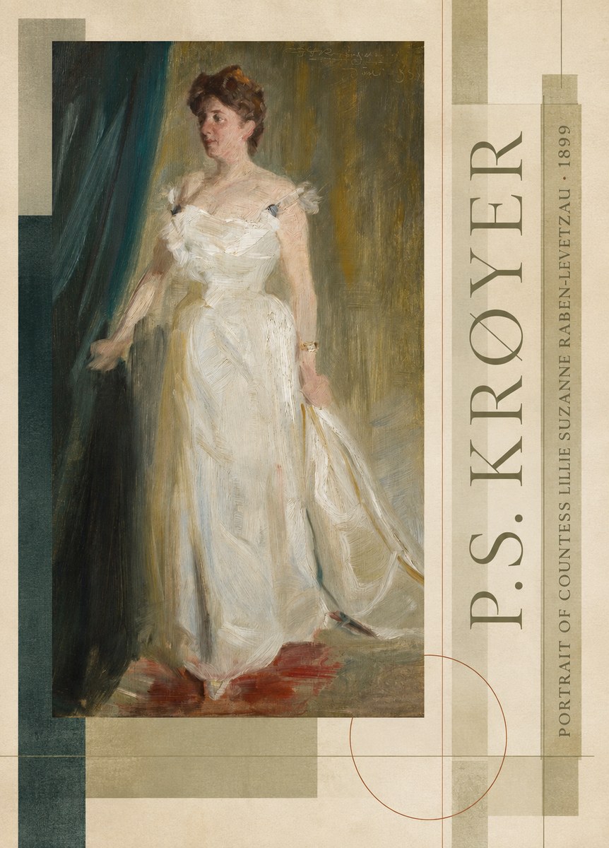 P.S. Krøyer Portrait of Countess Lillie Suzanne Raben-levetzau - 1899 No6 - Poszter