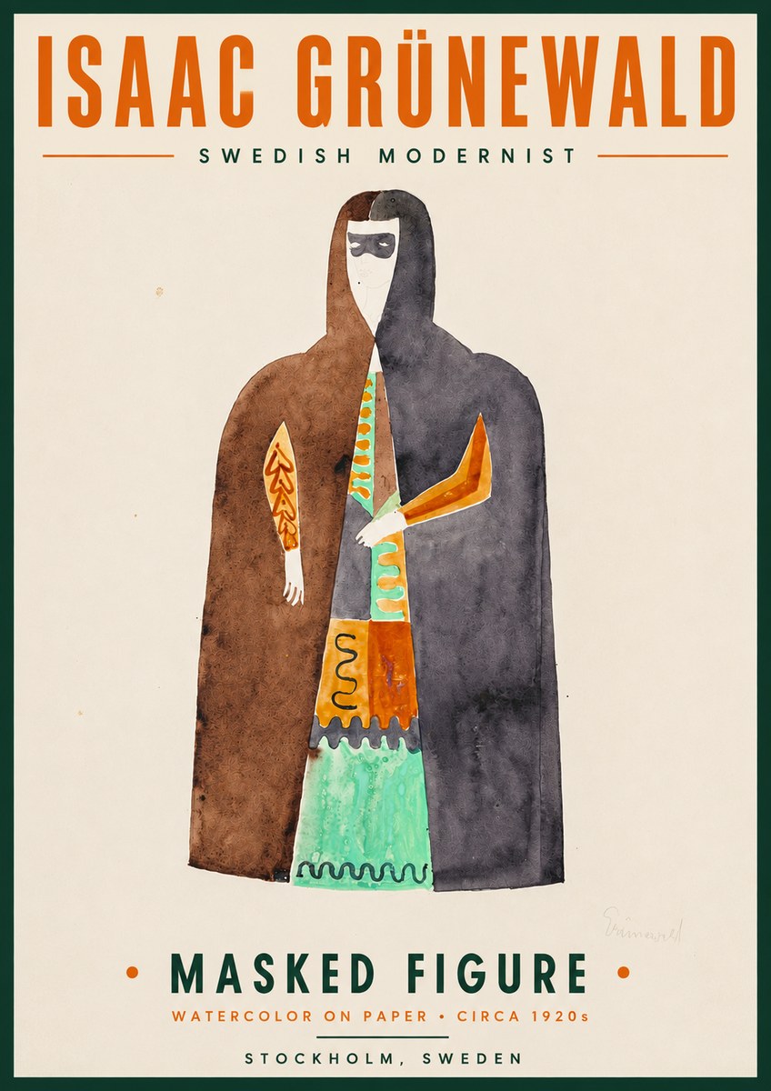 Isaac Grünewald Masked Figure No4 - Poszter