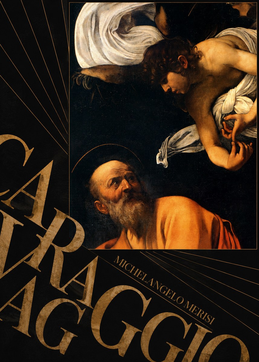 Michelangelo Merisi da Caravaggio The Inspiration of Saint Matthew I No5 - Poszter