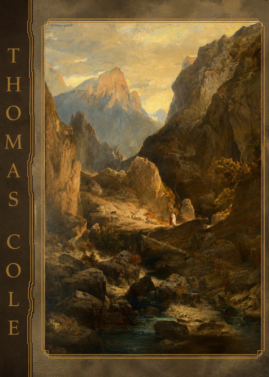Thomas Cole The Mountain Ford No2 - Poszter