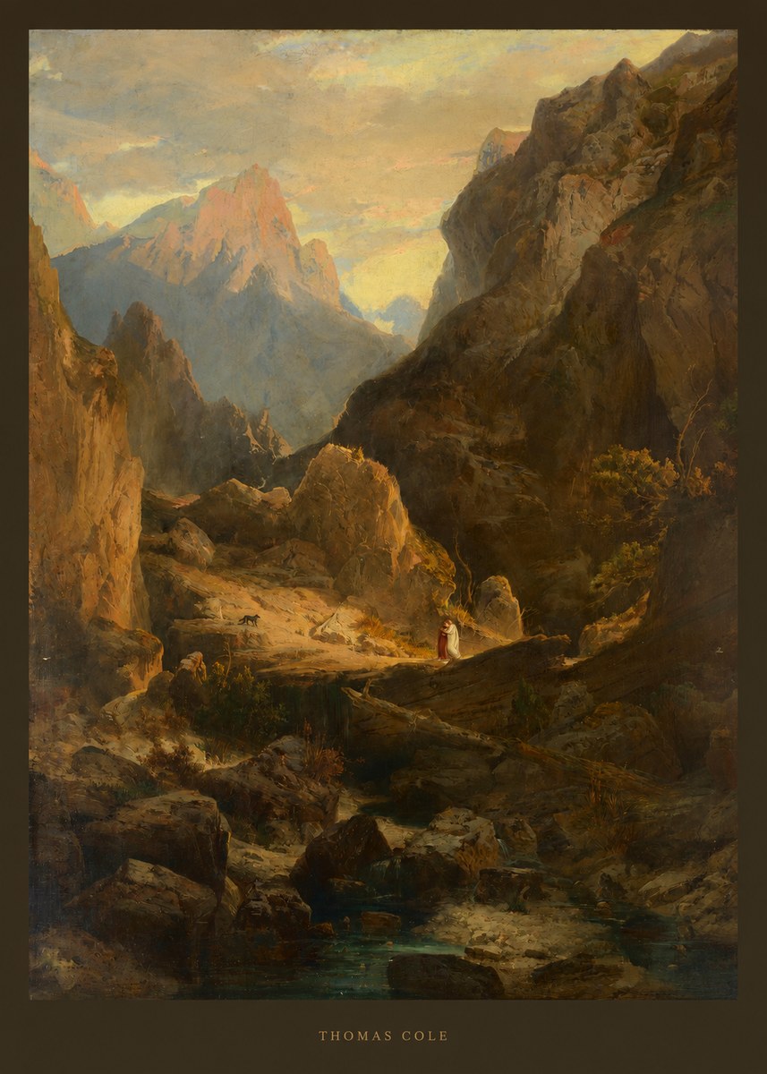 Thomas Cole The Mountain Ford No4 - Poszter