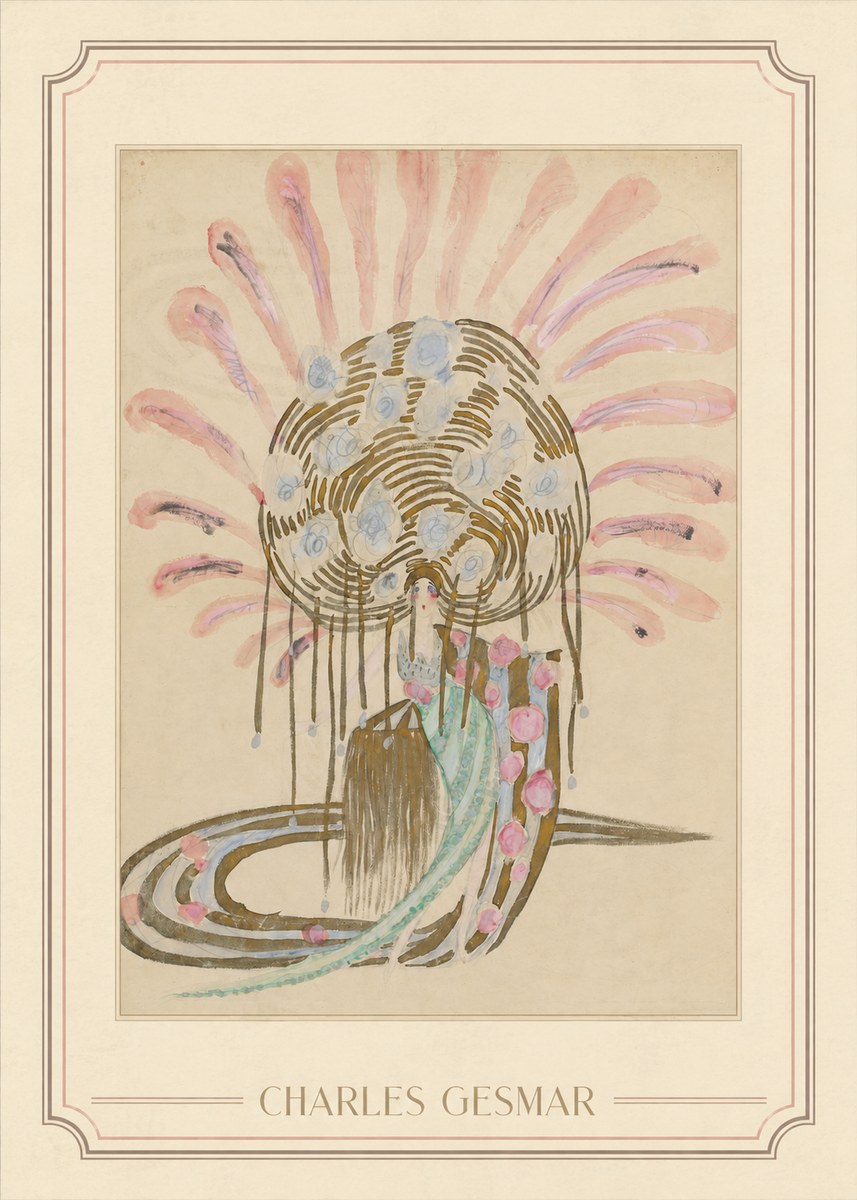 Charles Gesmar Woman with Headdress No1 - Poszter