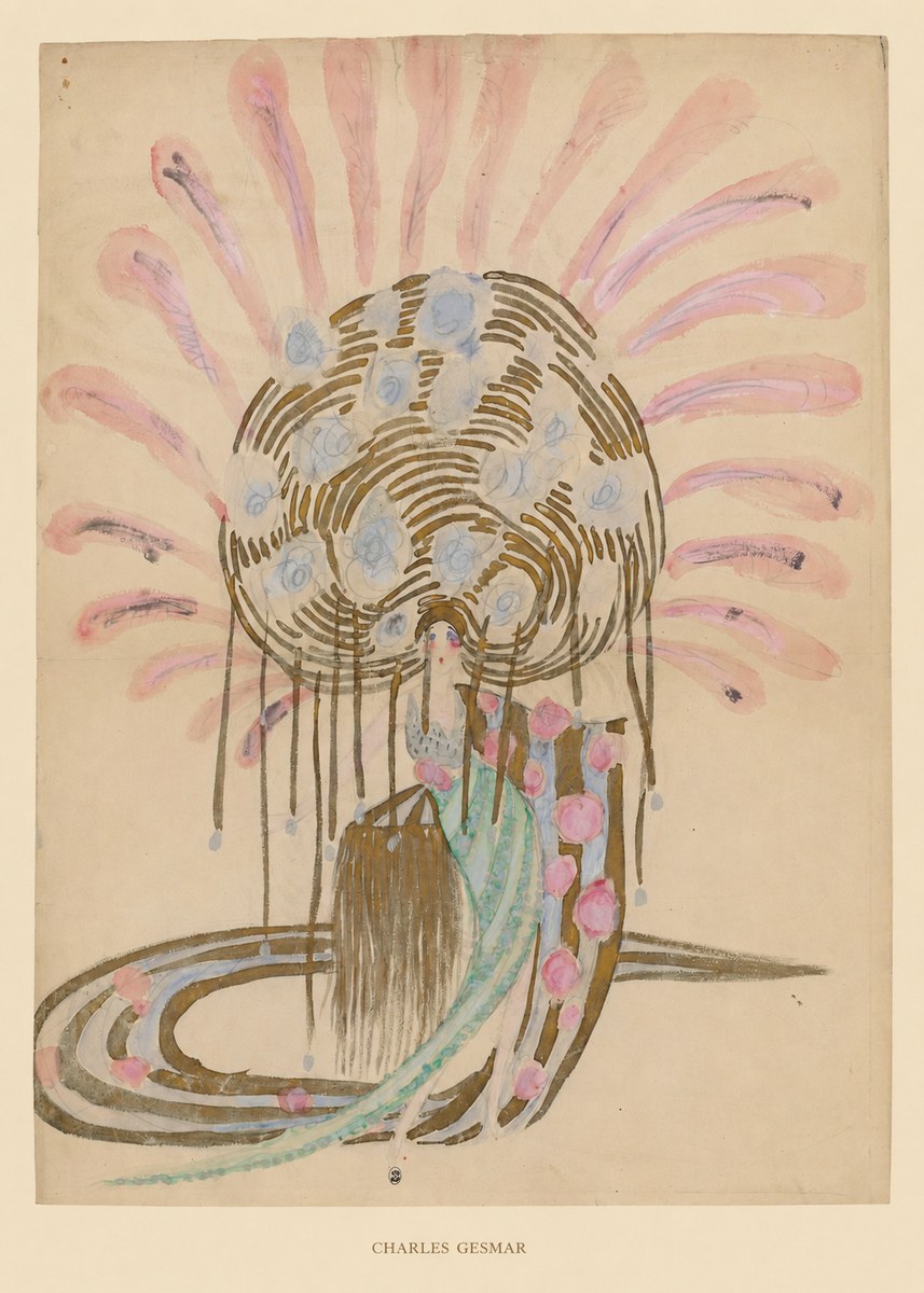 Charles Gesmar Woman with Headdress No6 - Poszter