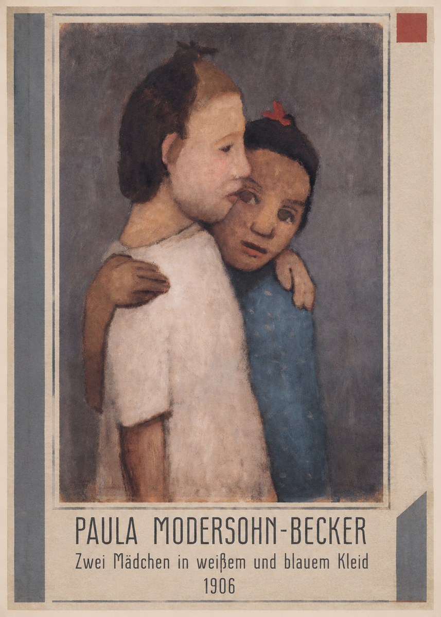 Paula Modersohn-Becker Zwei Mädchen in Weißem Und Blauem Kleid No1 - Poszter