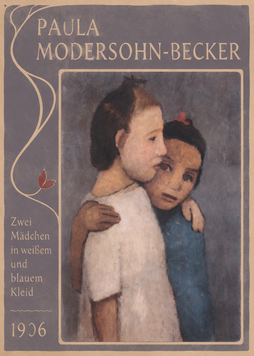 Paula Modersohn-Becker Zwei Mädchen in Weißem Und Blauem Kleid No3 - Poszter