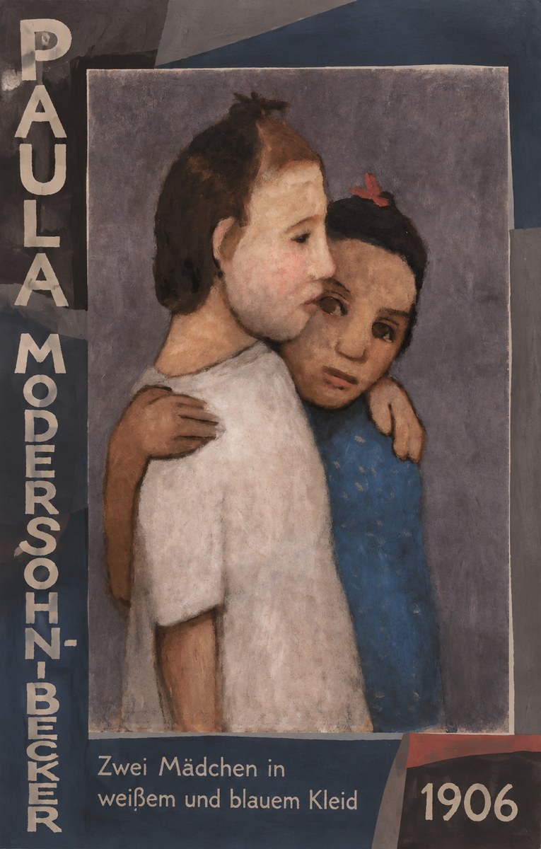 Paula Modersohn-Becker Zwei Mädchen in Weißem Und Blauem Kleid No5 - Poszter