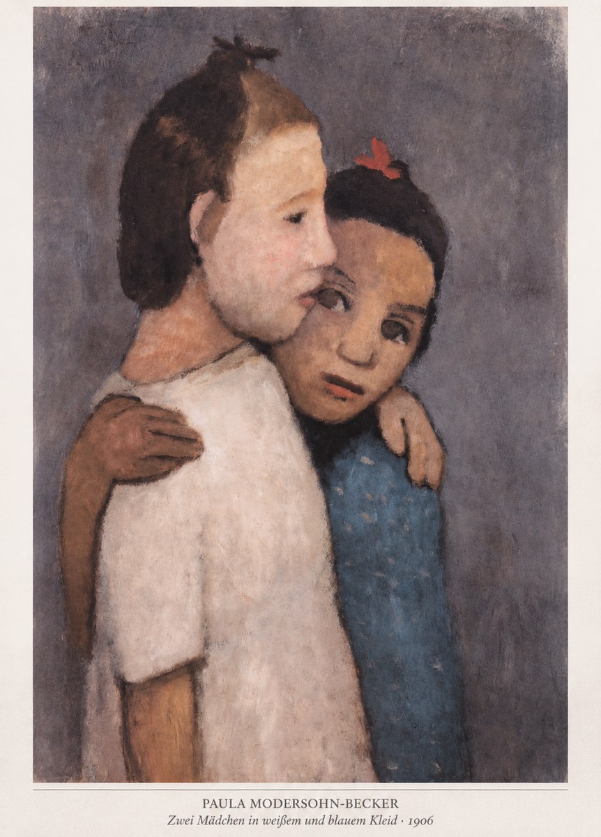 Paula Modersohn-Becker Zwei Mädchen in Weißem Und Blauem Kleid No6 - Poszter