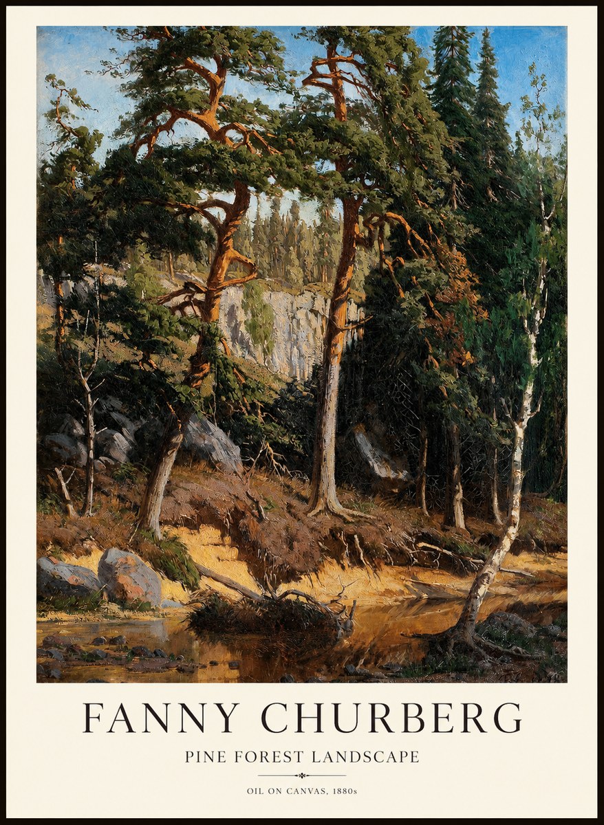 Fanny Churberg Pine Forest Landscape No1 - Poszter