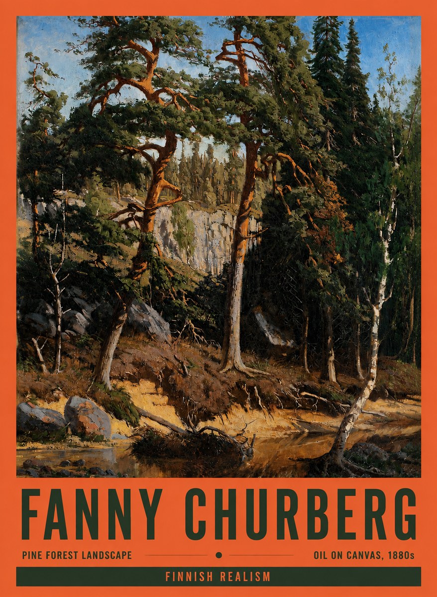 Fanny Churberg Pine Forest Landscape No2 - Poszter