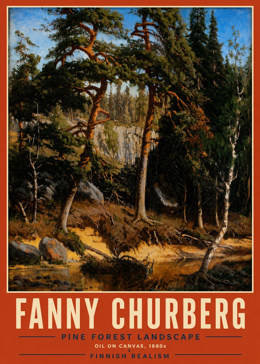 Fanny Churberg Pine Forest Landscape No5 - Poszter