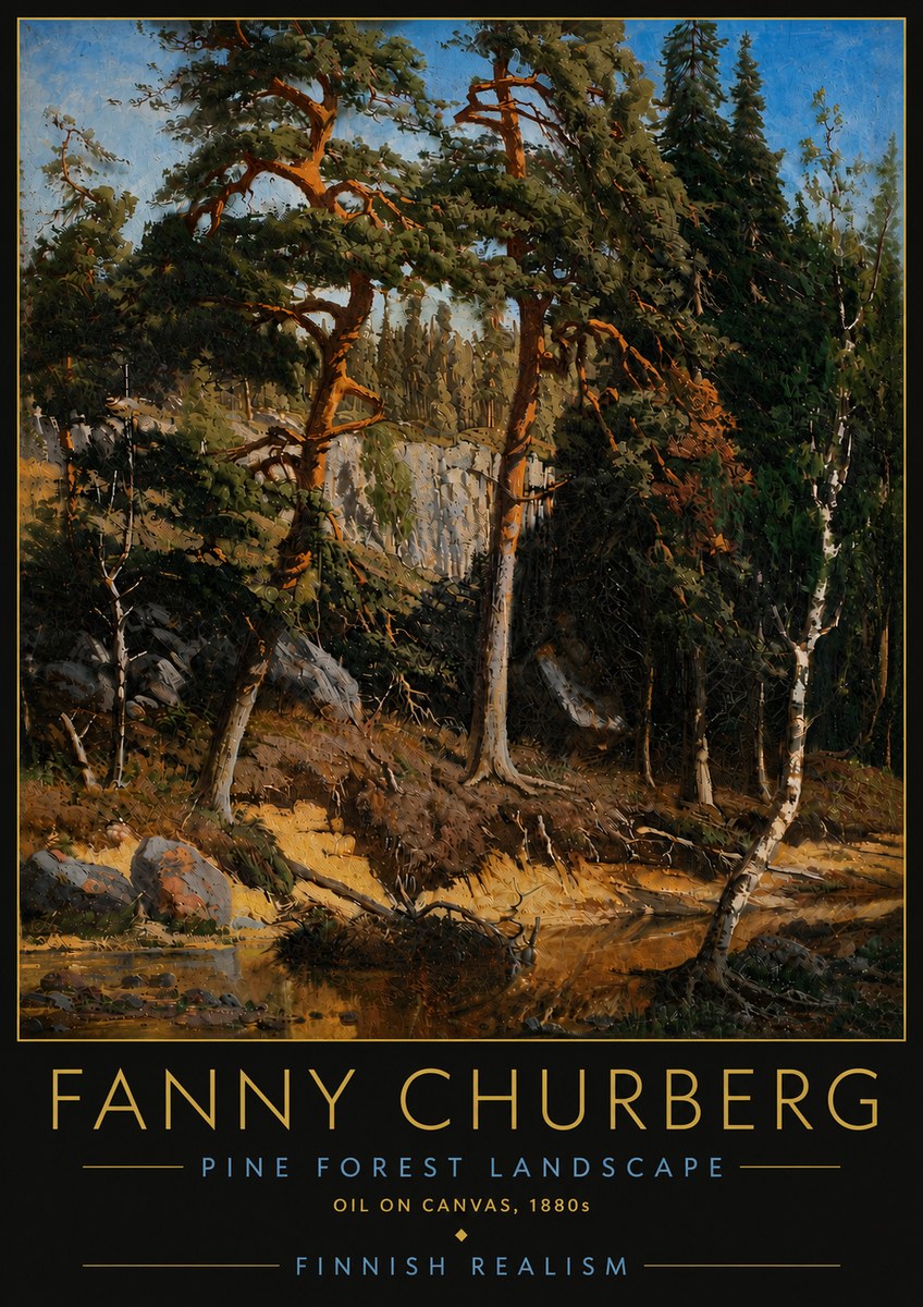 Fanny Churberg Pine Forest Landscape No6 - Poszter