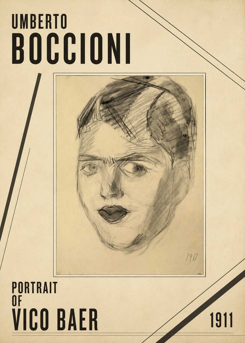 Umberto Boccioni Portrait of Vico Baer No2 - Poszter