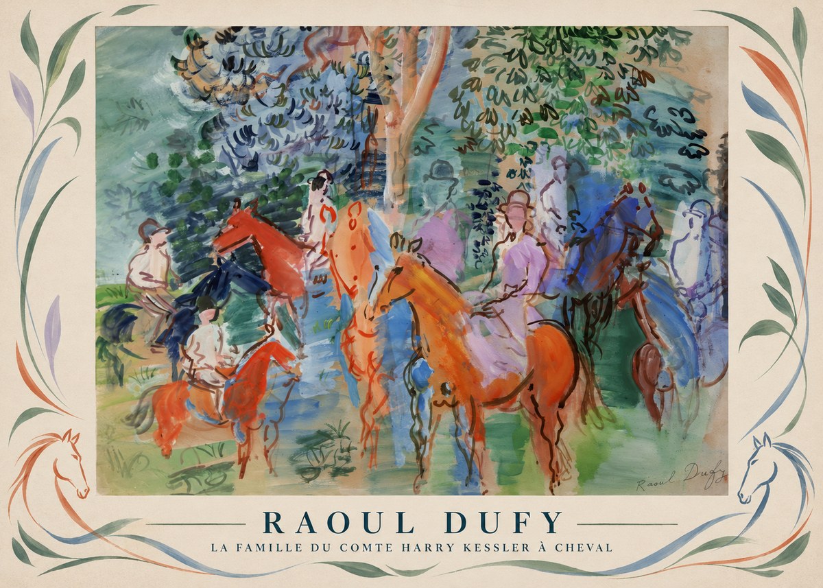 Raoul Dufy La Famille Du Comte Harry Kessler À Cheval No3 - Poszter