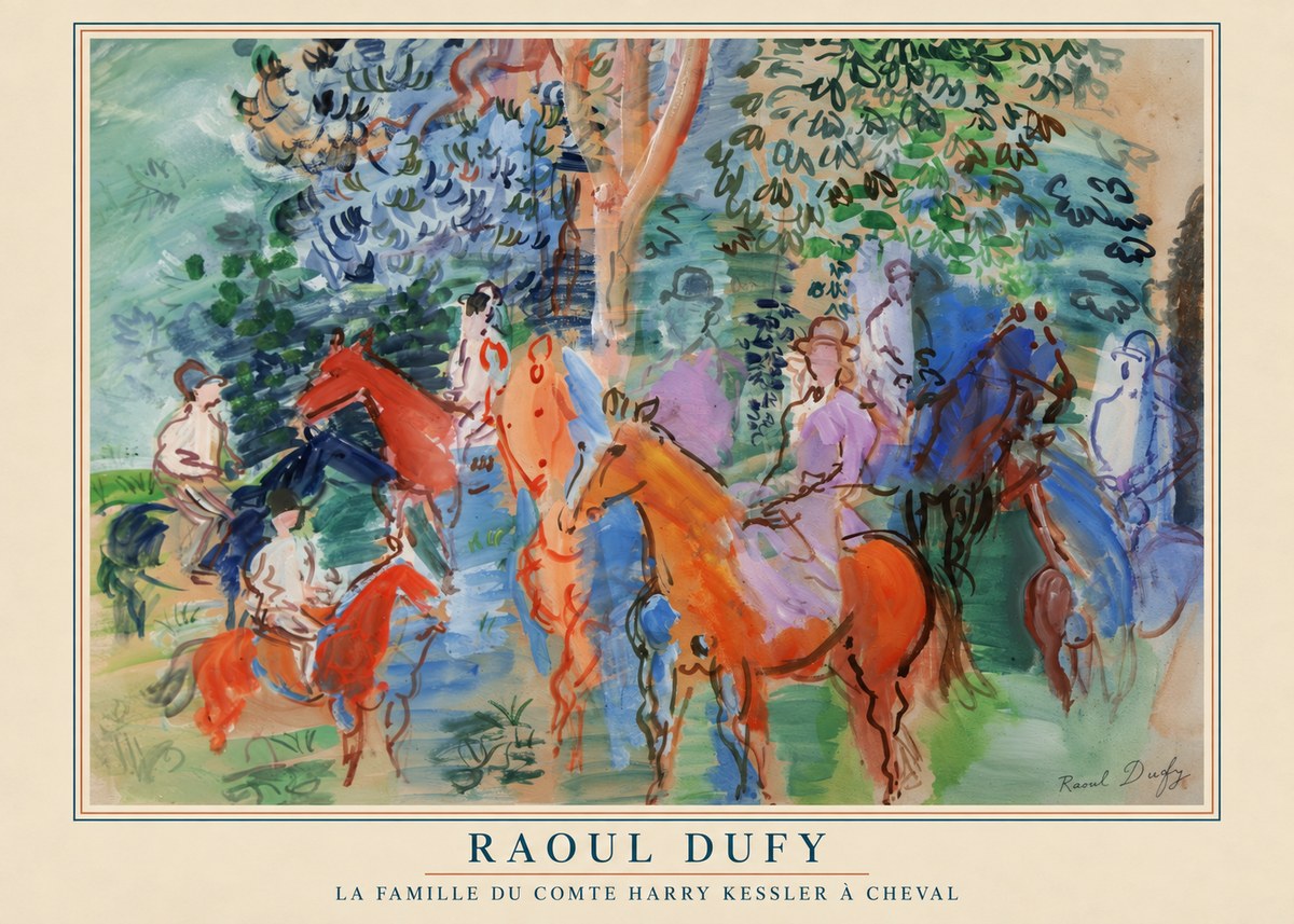 Raoul Dufy La Famille Du Comte Harry Kessler À Cheval No4 - Poszter