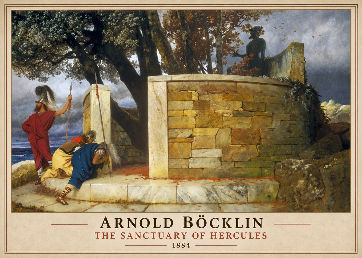 Arnold Böcklin The Sanctuary of Hercules No1 - Poszter