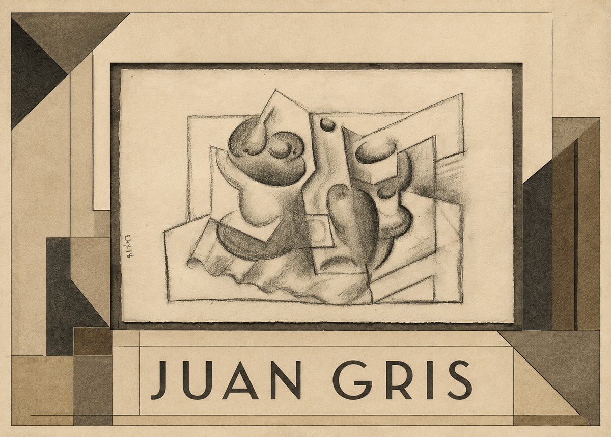 Juan Gris Nature Morte (Bouteille Et Fruit) No1 - Poszter