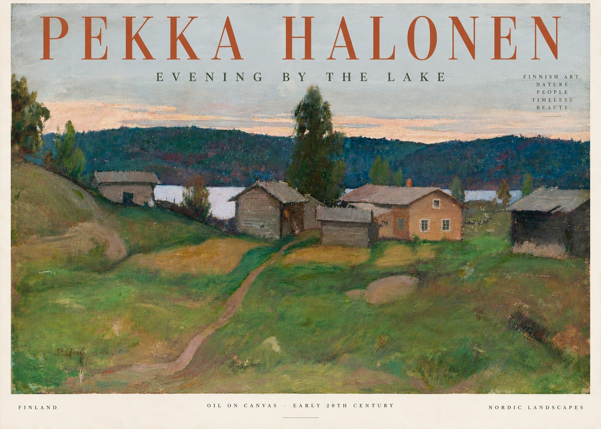 Pekka Halonen Evening by the Lake No5 - Poszter