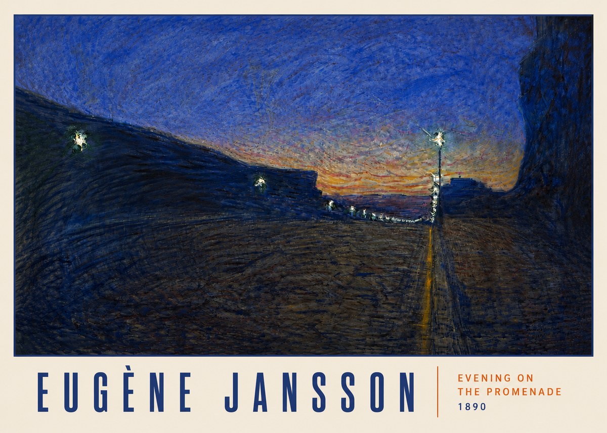 Eugène Jansson Evening on the Promenade No4 - Poszter
