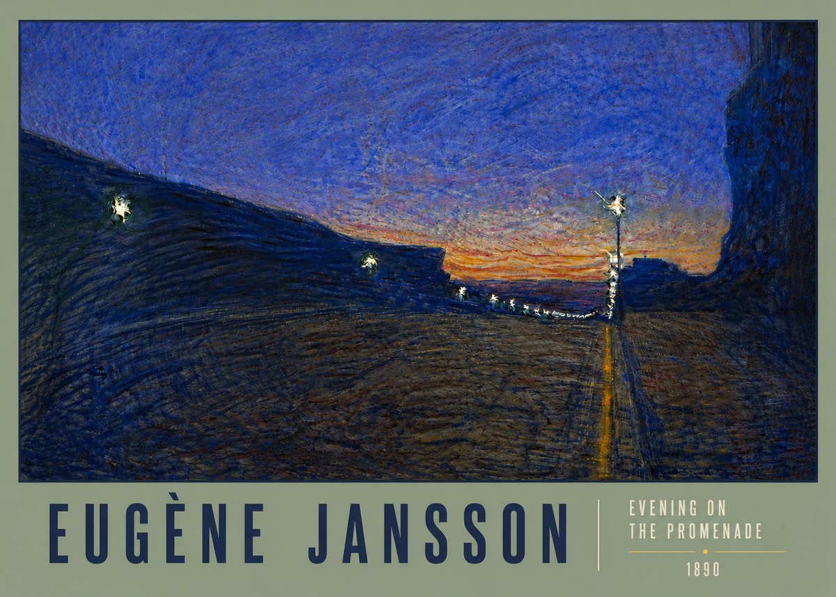 Eugène Jansson Evening on the Promenade No6 - Poszter