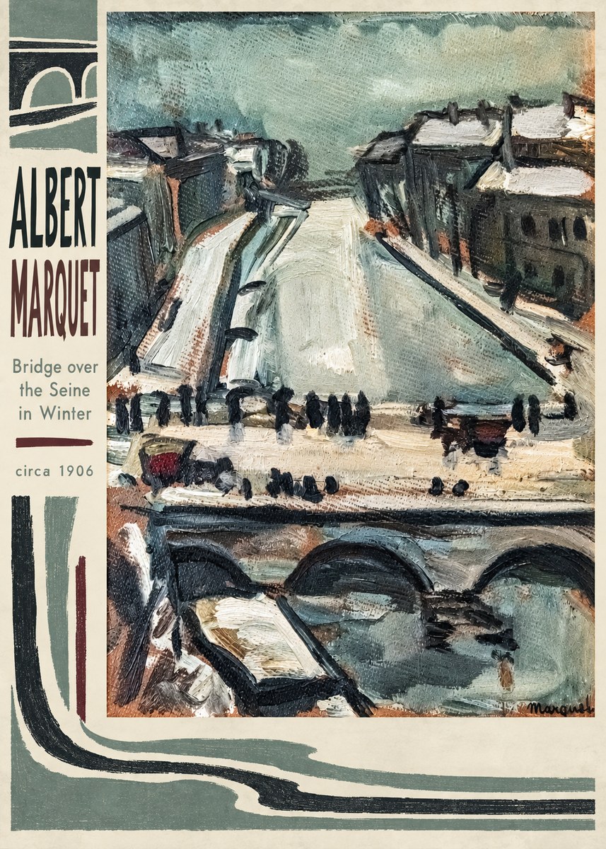 Albert Marquet Bridge over the Seine in Winter No3 - Poszter