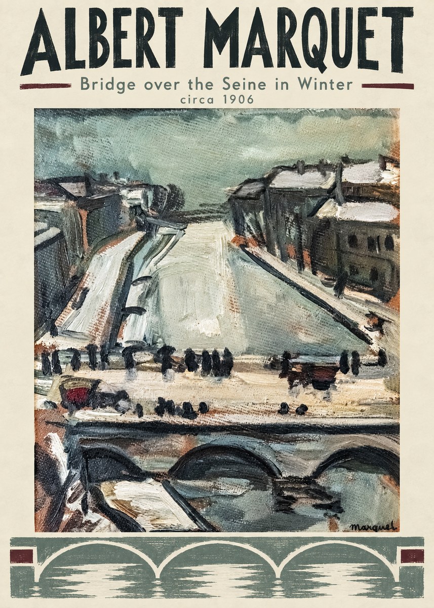 Albert Marquet Bridge over the Seine in Winter No4 - Poszter